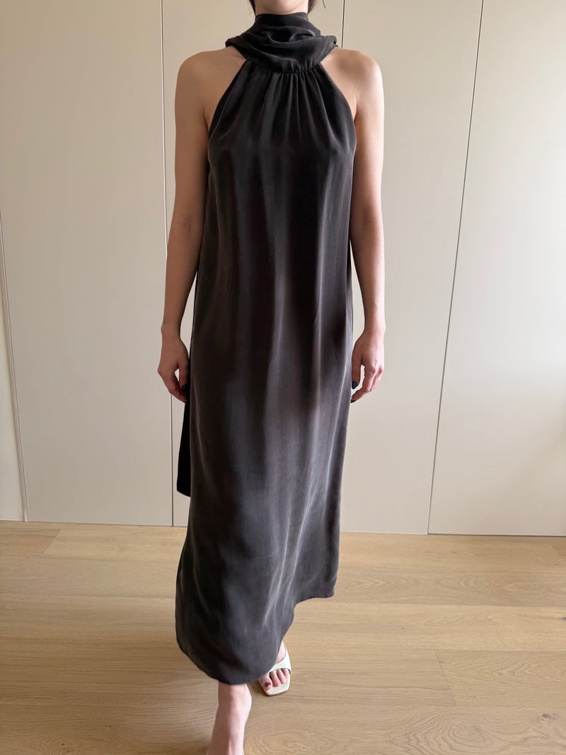 Emilie Cupro Chocolate Dress